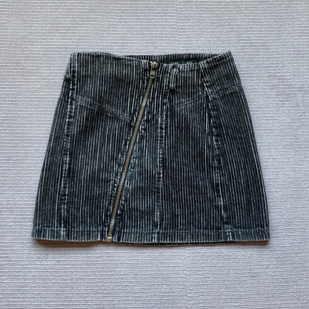 Honey Punch corduroy striped mini skirt